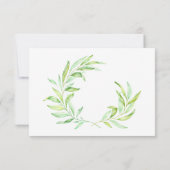 Blue and Green Laurel Wreath Wedding RSVP (Rückseite)