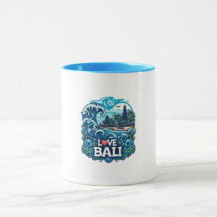 Blue and Green Liebe Bali Tasse