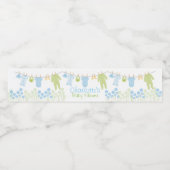 Blue and Green Litthes Baby Dusche Wasserflaschenetikett (Einzelnes Label)