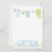 Blue and Green Litthes Sip and See Einladung (Rückseite)