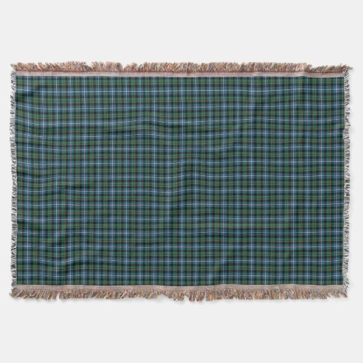 Blue and Green MacRae Clan Hunting Tartan Decke (Vorderseite)