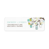 Blue and Green Mason Jars Wedding Address Label (Vorne)