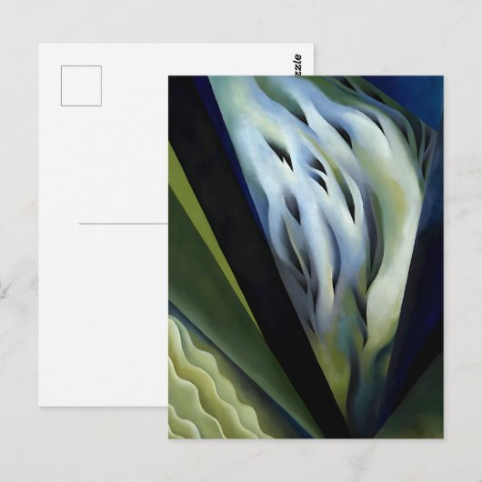 Blue and Green Music von Georgia O'Keeffe Postkarte (Vorne/Hinten)