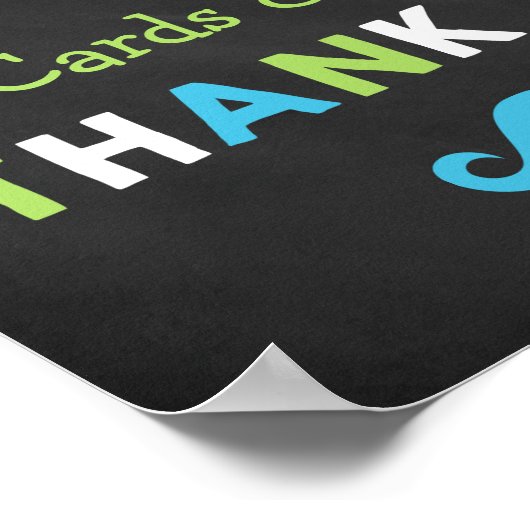 Blue and Green Mustache Chalkboard Baby Dusche Poster (Ecke)