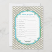 Blue and Green Mustache Price ist die richtige Gam Einladung (Vorderseite)