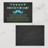 Blue and Green Mustache Shoe Book Request Card Begleitkarte (Vorne/Hinten)
