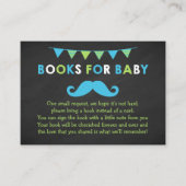Blue and Green Mustache Shoe Book Request Card Begleitkarte (Vorderseite)