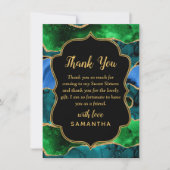 Blue and Green Peacock Agate 16 . Geburtstag Dankeskarte (Vorderseite)