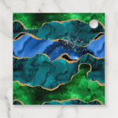 Blue and Green Peacock Agate Birthday Danke Geschenkanhänger (Rückseite)