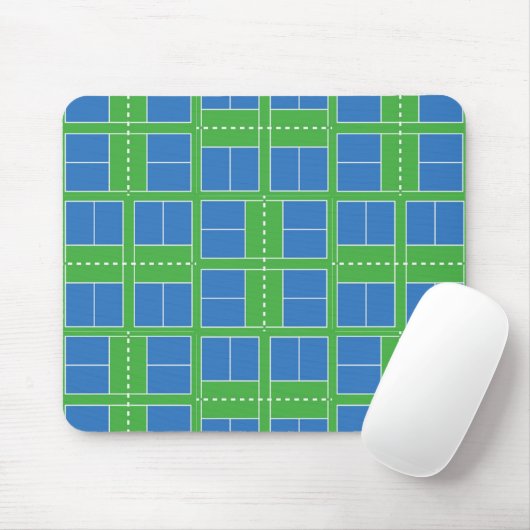 Blue and Green Pickleball Courts Mousepad (Mit Mouse)