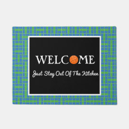 Blue and Green Pickleball Courts, Orange Ball Fußmatte