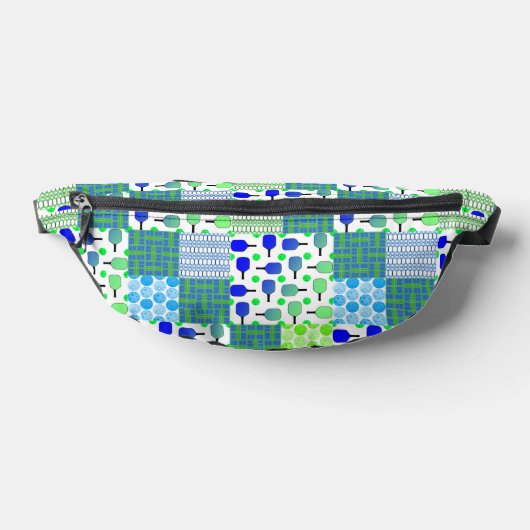 Blue and Green Pickleball Courts, Paddles & Balls Bauchtasche (Ablage )
