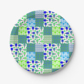 Blue and Green Pickleball Courts, Paddles & Balls Pappteller (Vorderseite)