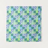 Blue and Green Pickleball Courts, Paddles & Balls Wandteppich (Vorderseite)