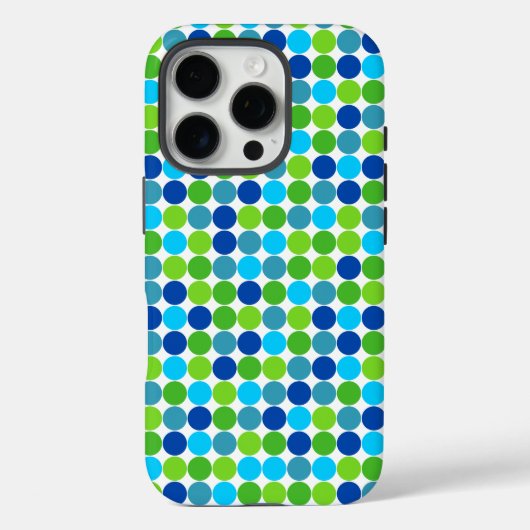 Blue and Green Polka Dot iPhone 7 Fall Case-Mate iPhone Hülle (Rückseite)