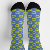 Blue and Green Pop Art Kissing Lips XOXO Socken (Oben)