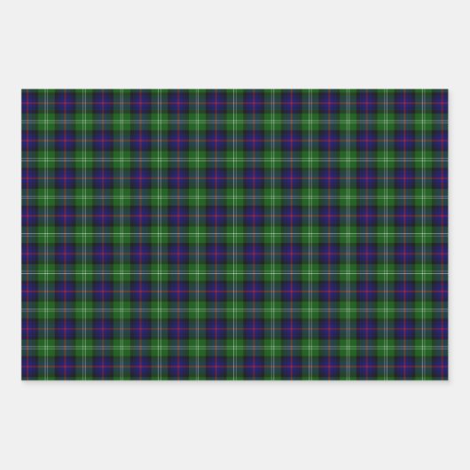 Blue and Green Scottish Clan Sutherland Tartan Cas Geschenkpapier Set (Vorderseite 2)