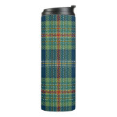 Blue and Green Scottish Tartan Plaid Thermosbecher (Nach links gedreht)