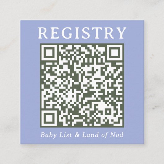 Blue and Green Simple Registry Shoppable QR Code Begleitkarte (Vorderseite)