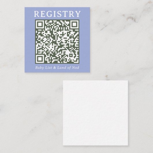 Blue and Green Simple Registry Shoppable QR Code Begleitkarte (Vorne/Hinten)