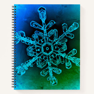 Blue and Green Snowflake Spiral Notebook Notizblock