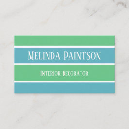 Blue and Green Stripes Business Card Visitenkarte