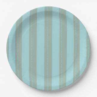 blue and green stripped plates pappteller