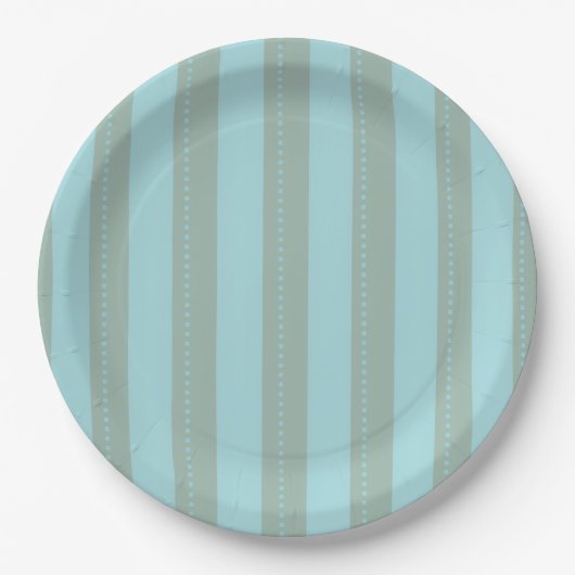 blue and green stripped plates pappteller (Vorderseite)