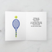 Blue and green Tennis 🎾 Ace Birthday Postcard Karte (Innenseite)