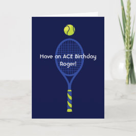 Blue and green Tennis 🎾 Ace Birthday Postcard Karte