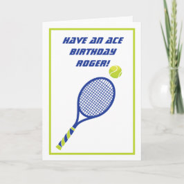 Blue and green Tennis Ace Geburtstag Postkarte