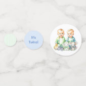 Blue and Green Twin Boys Themed Baby Dusche Konfetti (Vorderseiten)