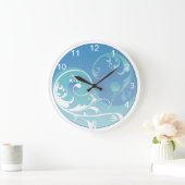Blue and Green Yin & Yang Große Wanduhr (Zuhause)