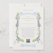 blue and greenery all in one RSVP DETAILS wedding Einladung (Rückseite)