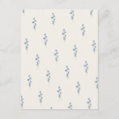 blue and greenery garden crest wreath wedding begleitkarte (Rückseite)