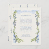 blue and greenery garden crest wreath wedding begleitkarte (Vorne/Hinten)