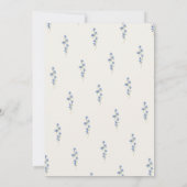 blue and greenery garden crest wreath wedding einladung (Rückseite)