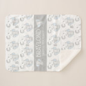 Blue and Grey Boy Elephant Baby Name Sherpadecke (Vorderseite (Horizontal))