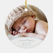 Blue and Grey Elephant Pattern Baby Boy Weihnachte Keramik Ornament (Hinten)