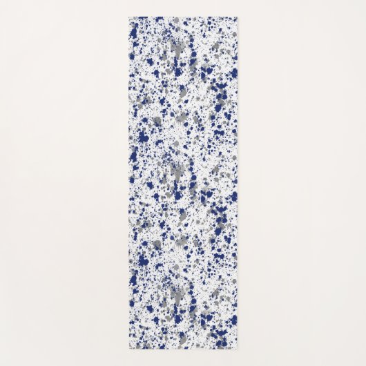 Blue And Grey Paint Splash And Splatter Pattern Yogamatte (Vorderseite)