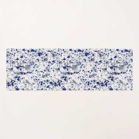 Blue And Grey Paint Splash And Splatter Pattern Yogamatte (Vorderseite (Horizontal))