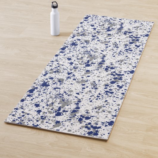 Blue And Grey Paint Splash And Splatter Pattern Yogamatte (Beispiel)
