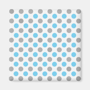 Blue and grey polka dots pattern magnet