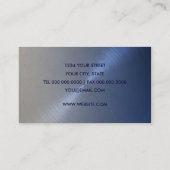Blue and Grey Sheen Business Card Visitenkarte (Rückseite)