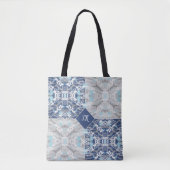 Blue and Grey Tote Bag Tasche (Vorderseite)