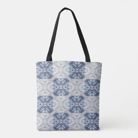 Blue and Grey Tote Bag Tasche (Rückseite)