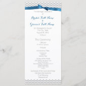 Blue and Grey Zigzag Pattern Wedding Program Programm (Vorderseite)