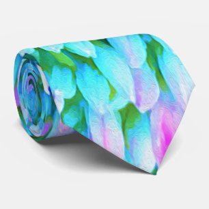 Blue and Hot Pink Succulent Sedum Flowers Detail Krawatte