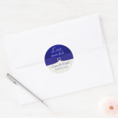 Blue and Ivory Damask 1,5" Round Wedding Sticker (Umschlag)