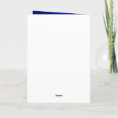 Blue and Ivory Damask Danke, Card Dankeskarte (Rückseite)